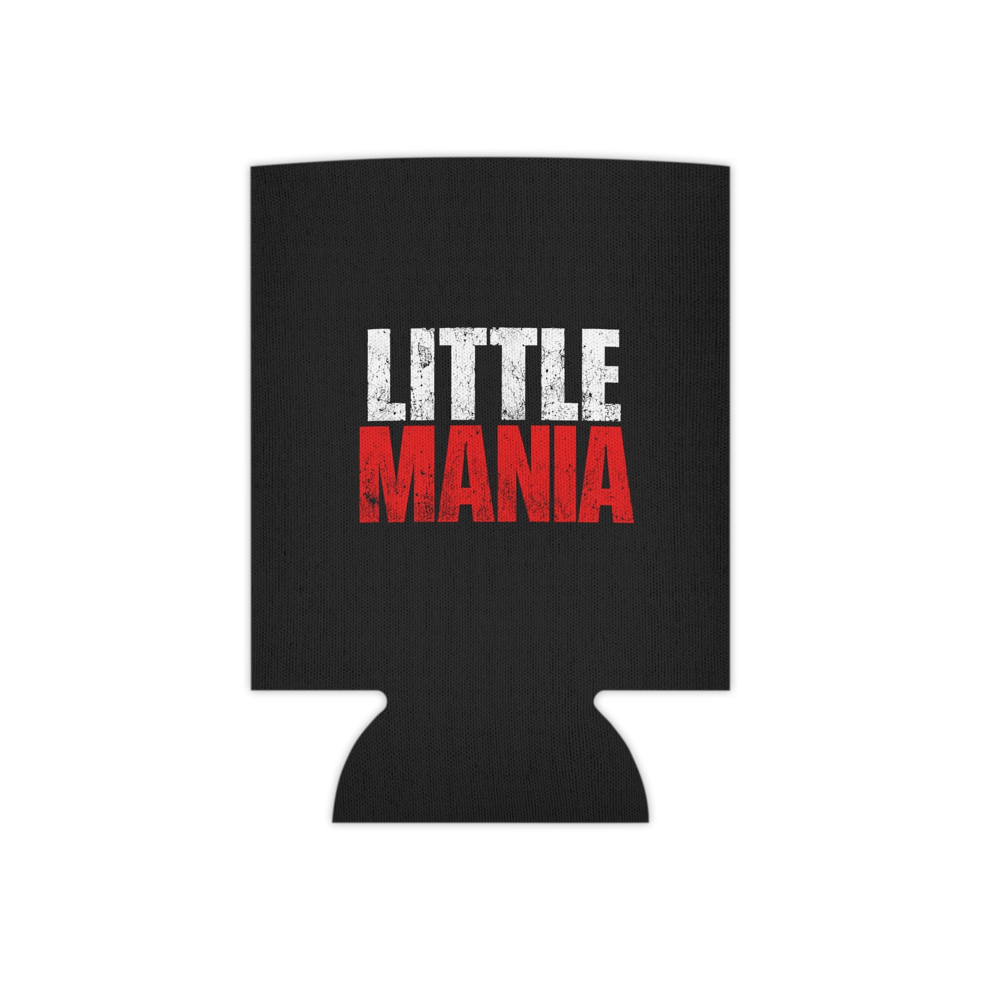 Side view of the black Little Mania can cooler